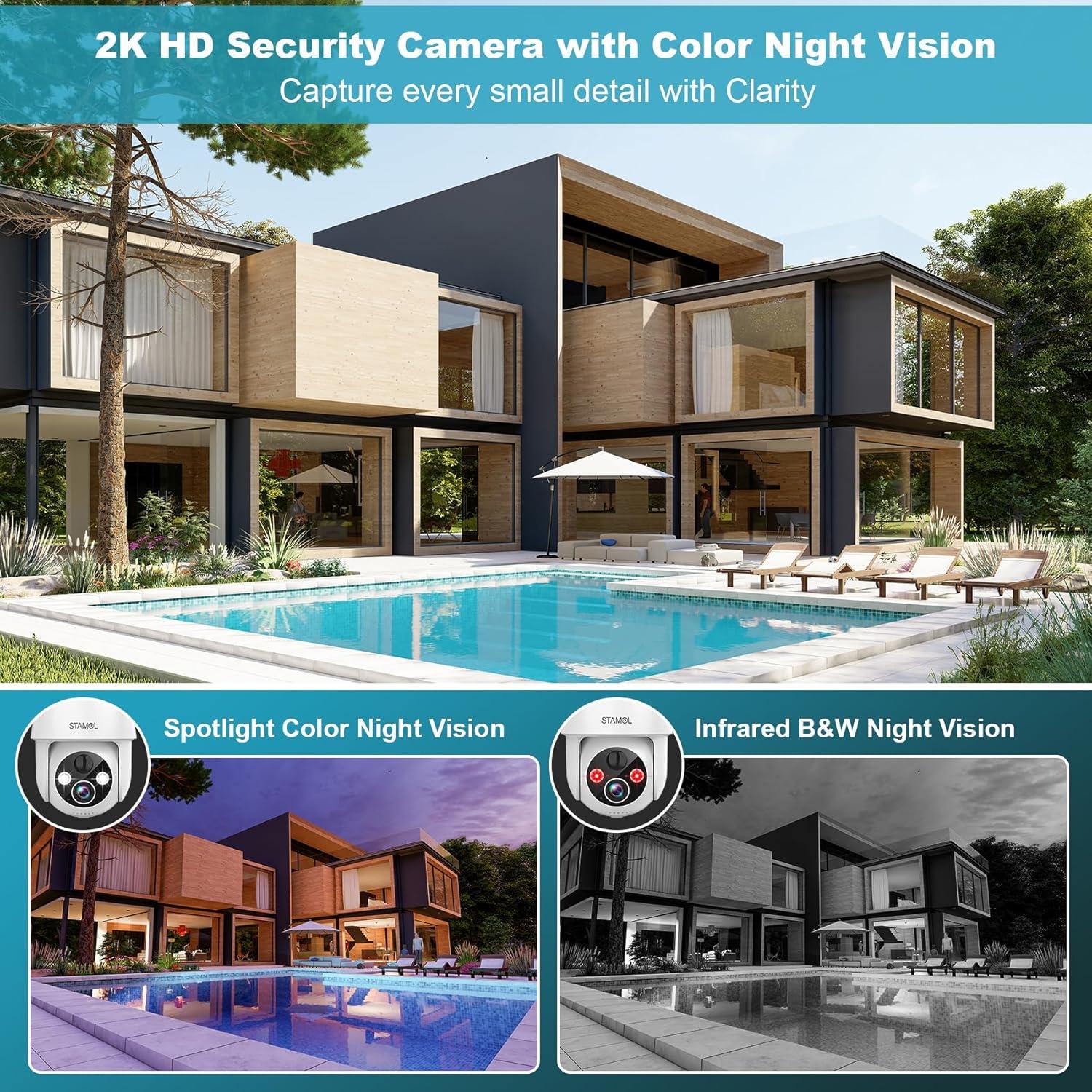 Cámara de Seguridad Solar 4G STAMOL 2K Inalámbrica Exterior