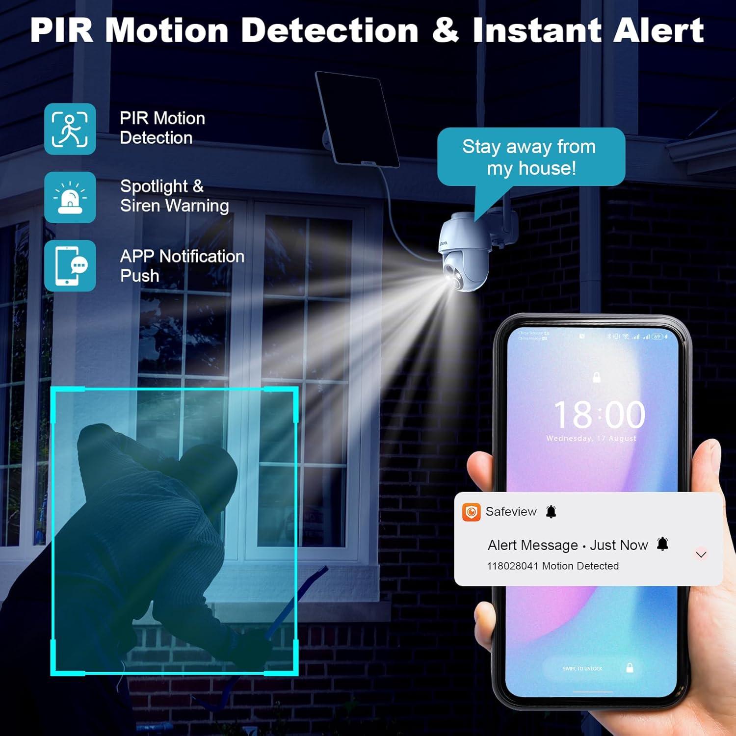 Cámara de Seguridad Solar 4G STAMOL 2K Inalámbrica Exterior