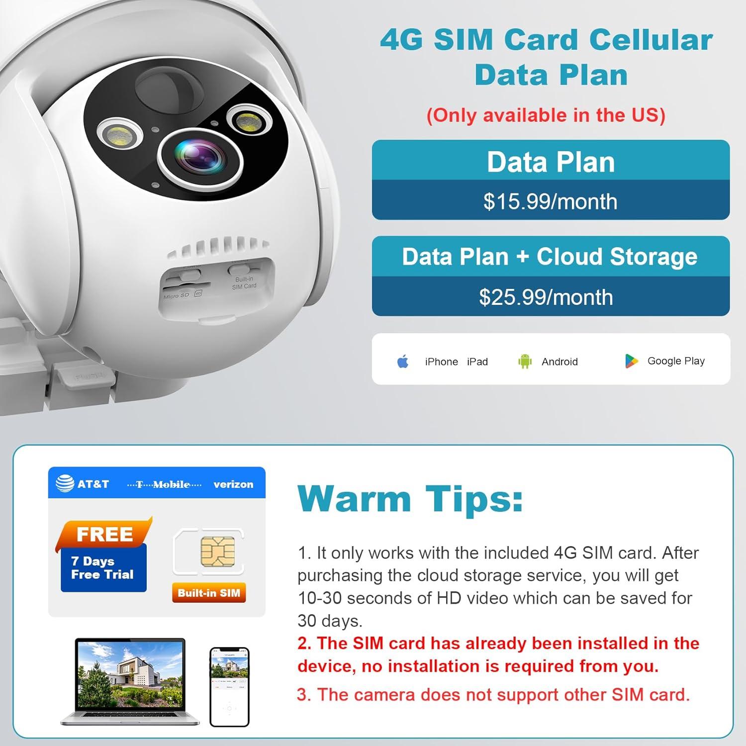 Cámara de Seguridad Solar 4G STAMOL 2K Inalámbrica Exterior