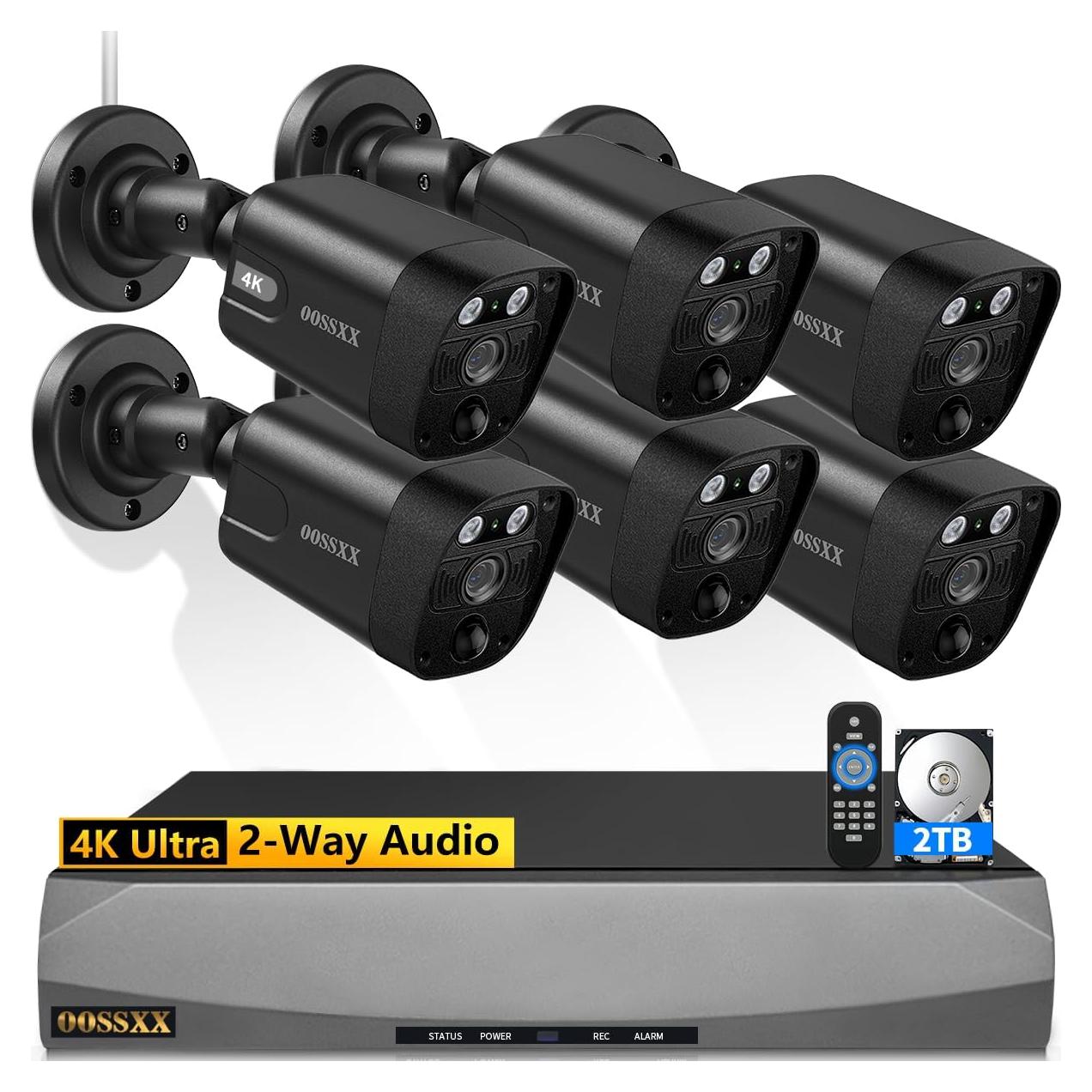 Cámara de Seguridad OOSSXX 4K 8MP PoE Ultra Gran Angular 130°