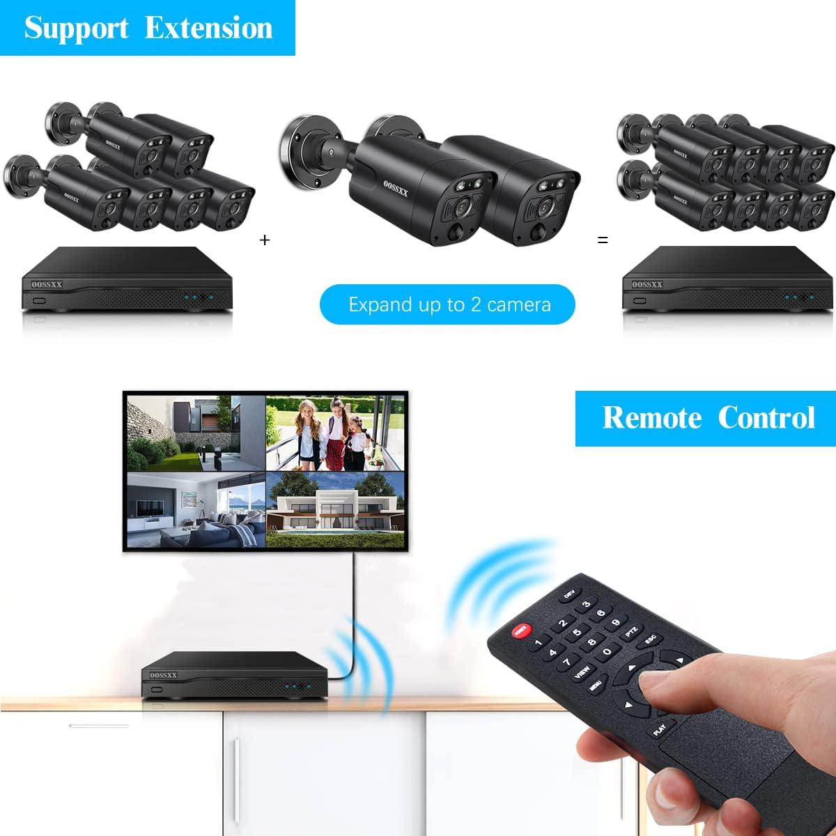 Cámara de Seguridad OOSSXX 4K 8MP PoE Ultra Gran Angular 130°