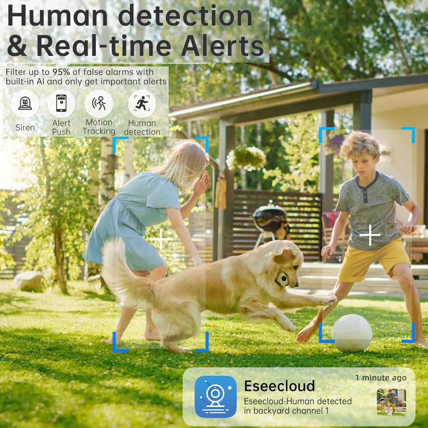 Cámara de Seguridad WiFi Heemketz 2K con Luz y Audio Bidireccional