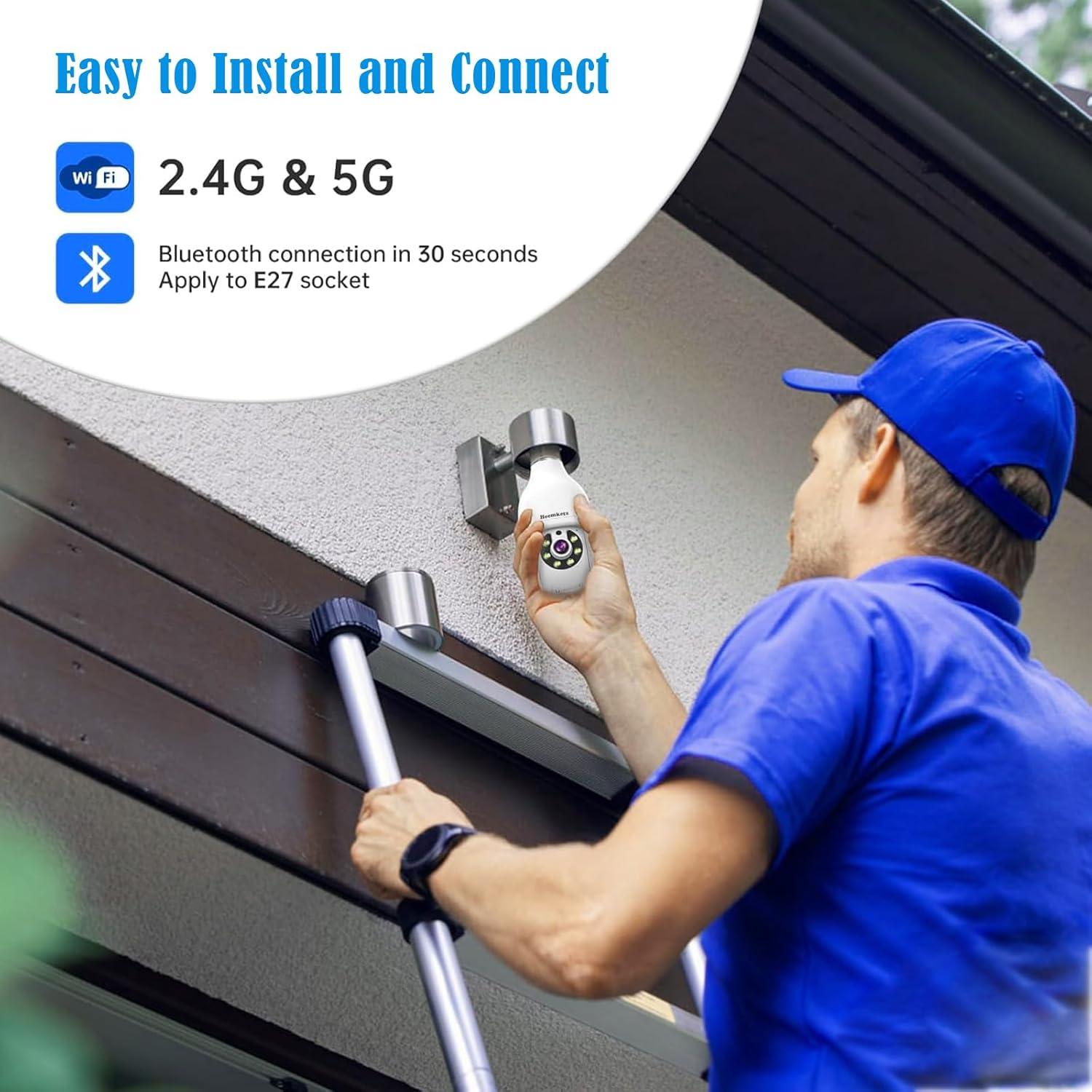 Cámara de Seguridad WiFi Heemketz 2K con Luz y Audio Bidireccional