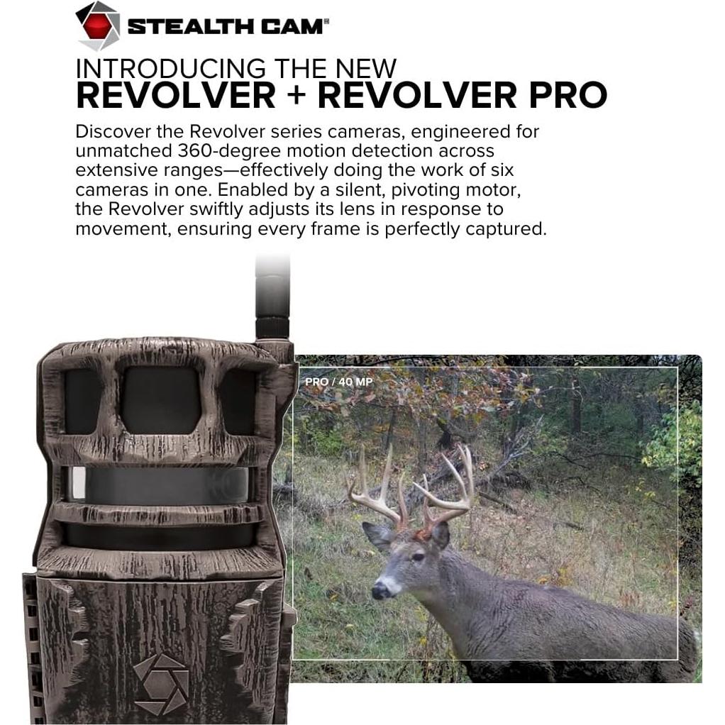 Cámara de sendero celular Stealth Cam Revolver 40MP Pro 360°