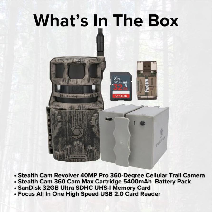 Cámara de sendero celular Stealth Cam Revolver 40MP Pro 360°