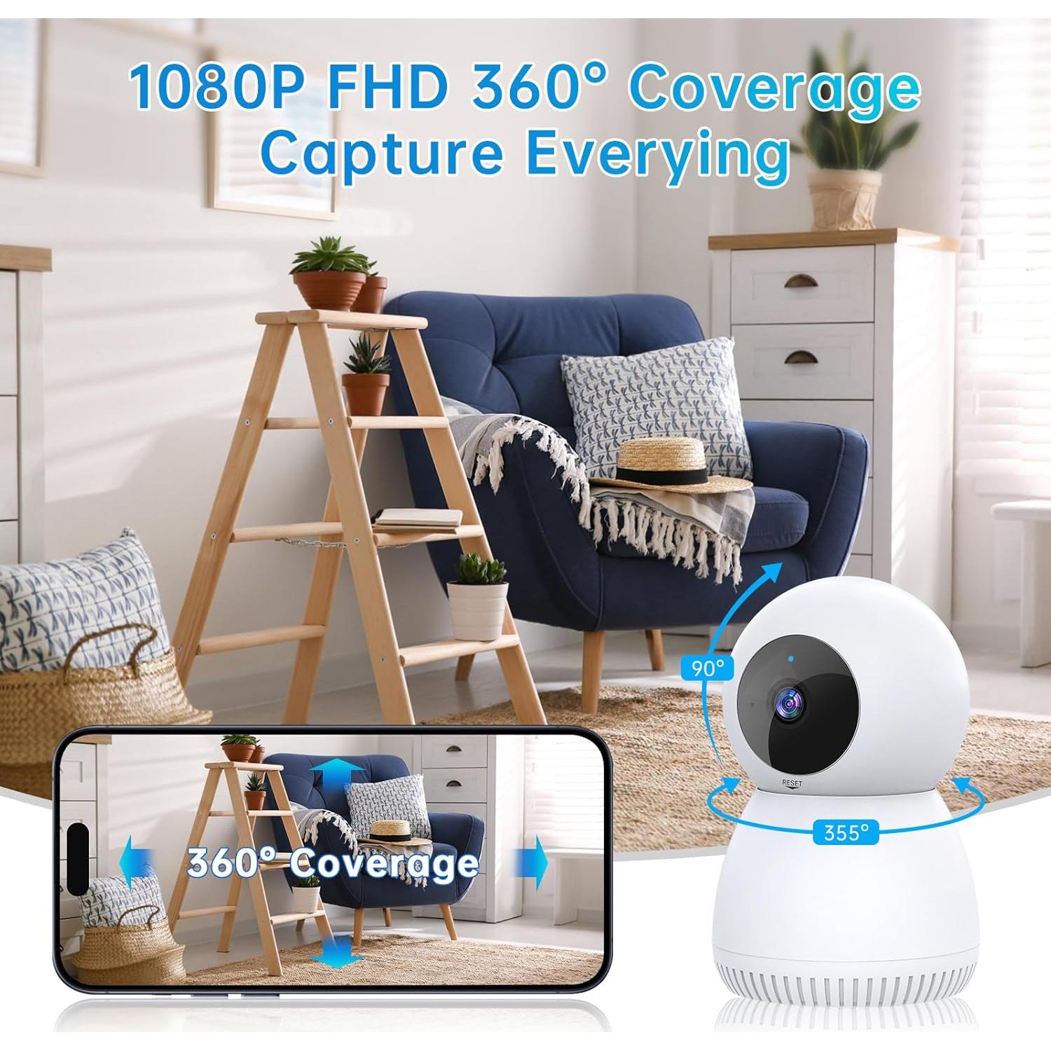 Cámara Interior 1080P NoahTec 2Pack con Detección de Movimiento