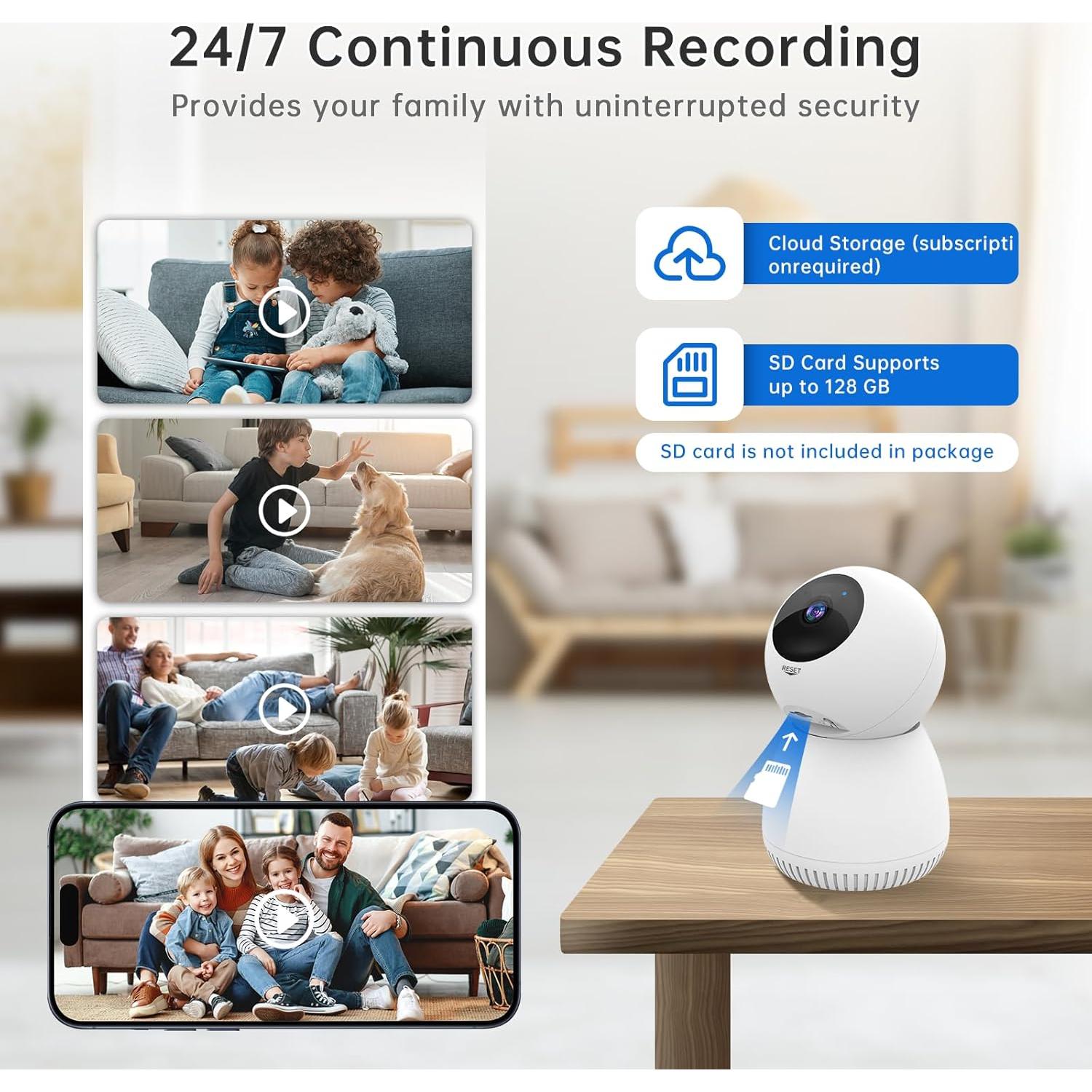 Cámara Interior 1080P NoahTec 2Pack con Detección de Movimiento