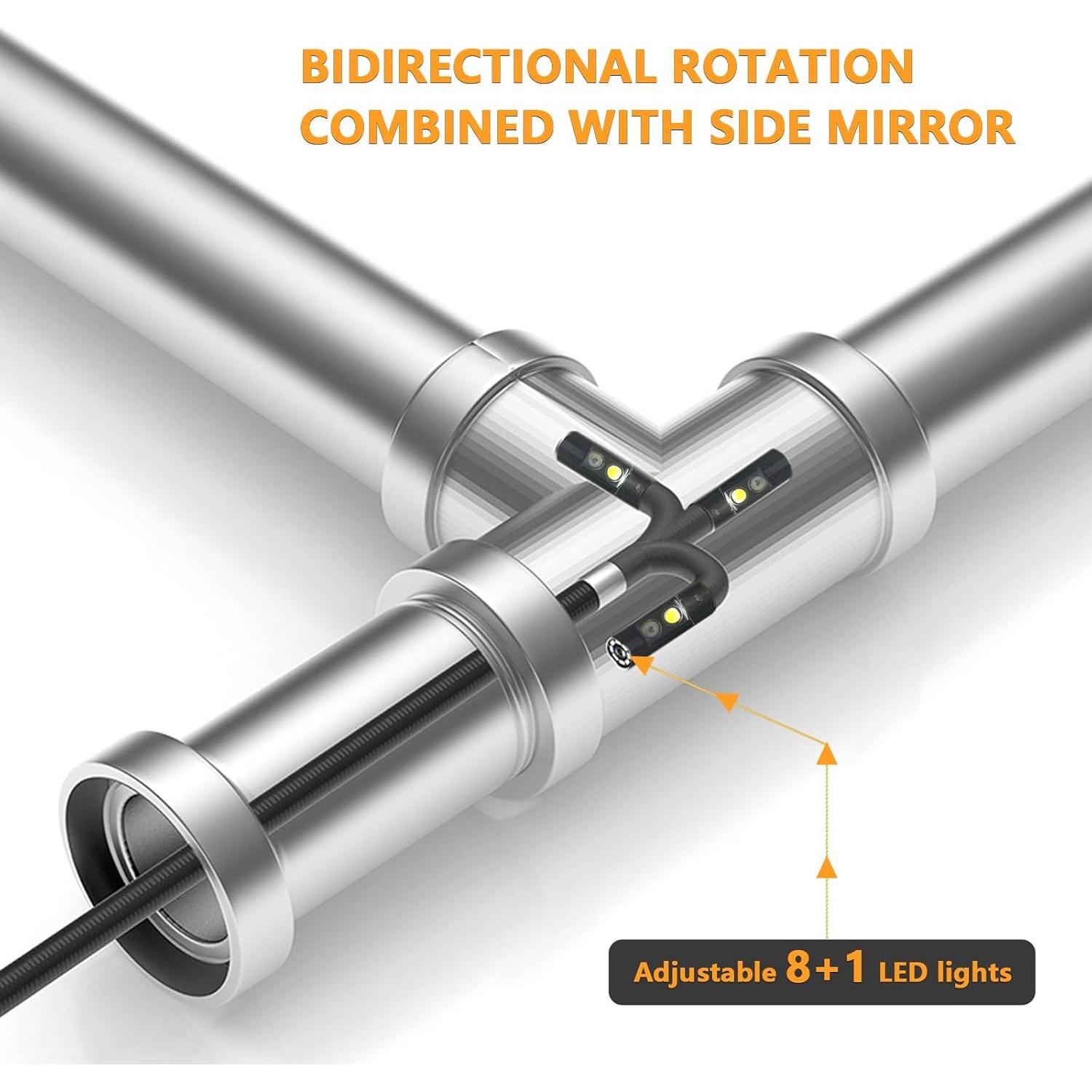 Endoscopio KMDES 5" Doble Lente 1080P IP67 1.49m
