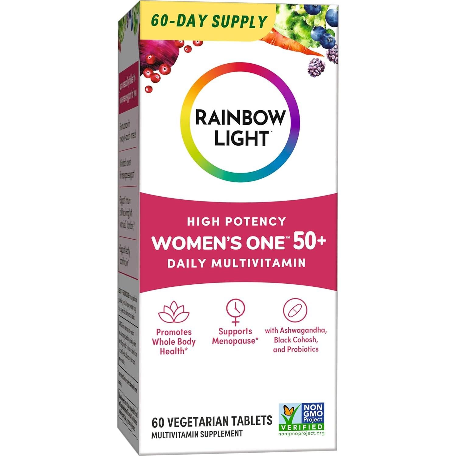 Multivitamina Rainbow Light Mujeres 50+ 60 Tabletas Probioticos