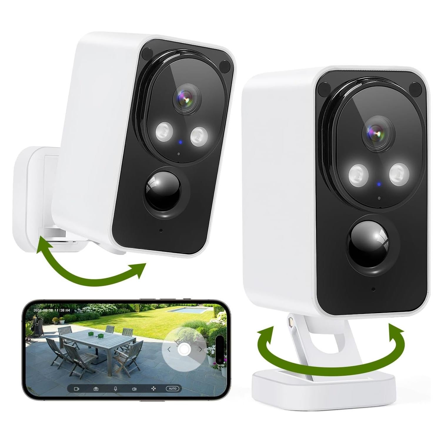 Cámaras de Seguridad Inalámbricas PM POPMAKE 2K 180° IP65