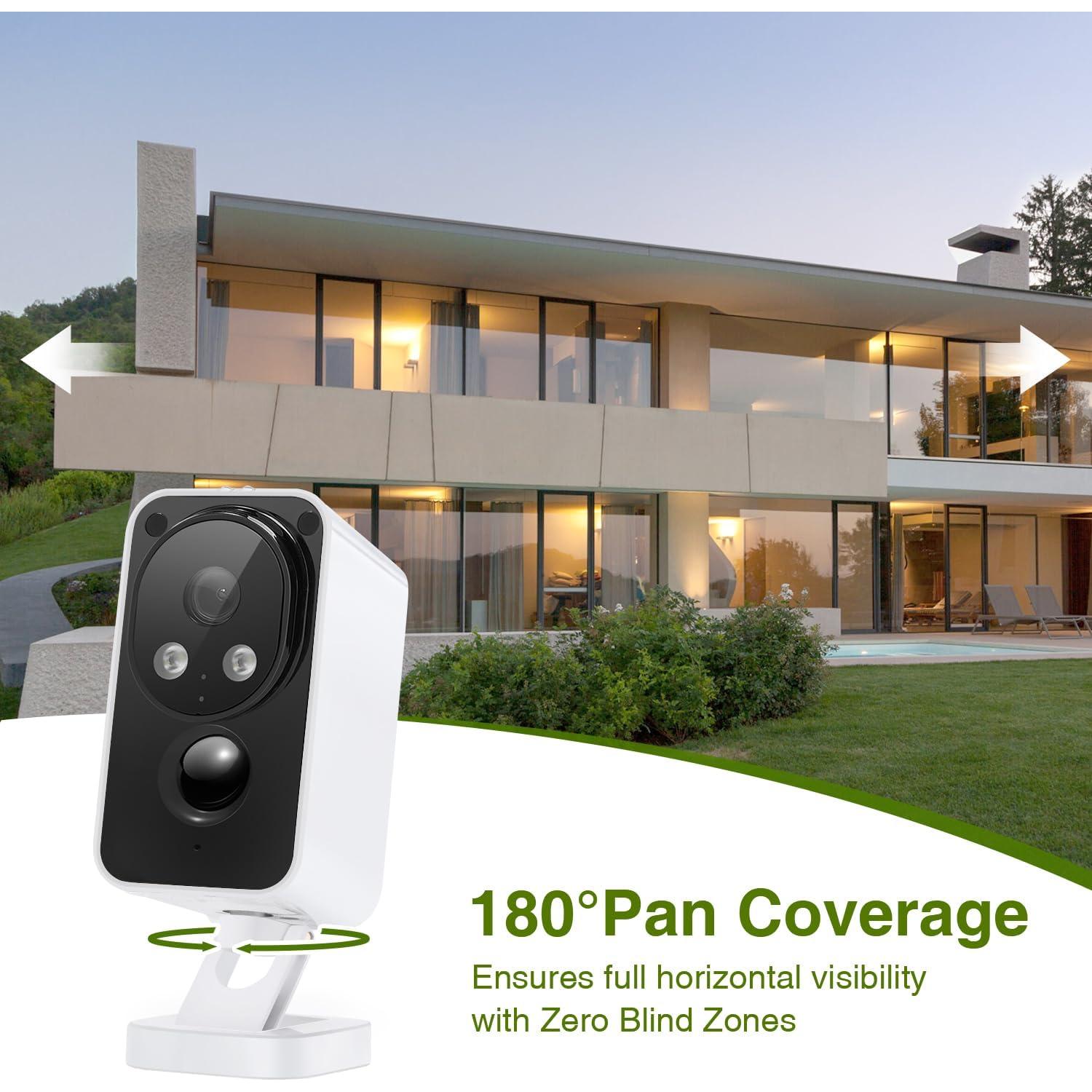 Cámaras de Seguridad Inalámbricas PM POPMAKE 2K 180° IP65