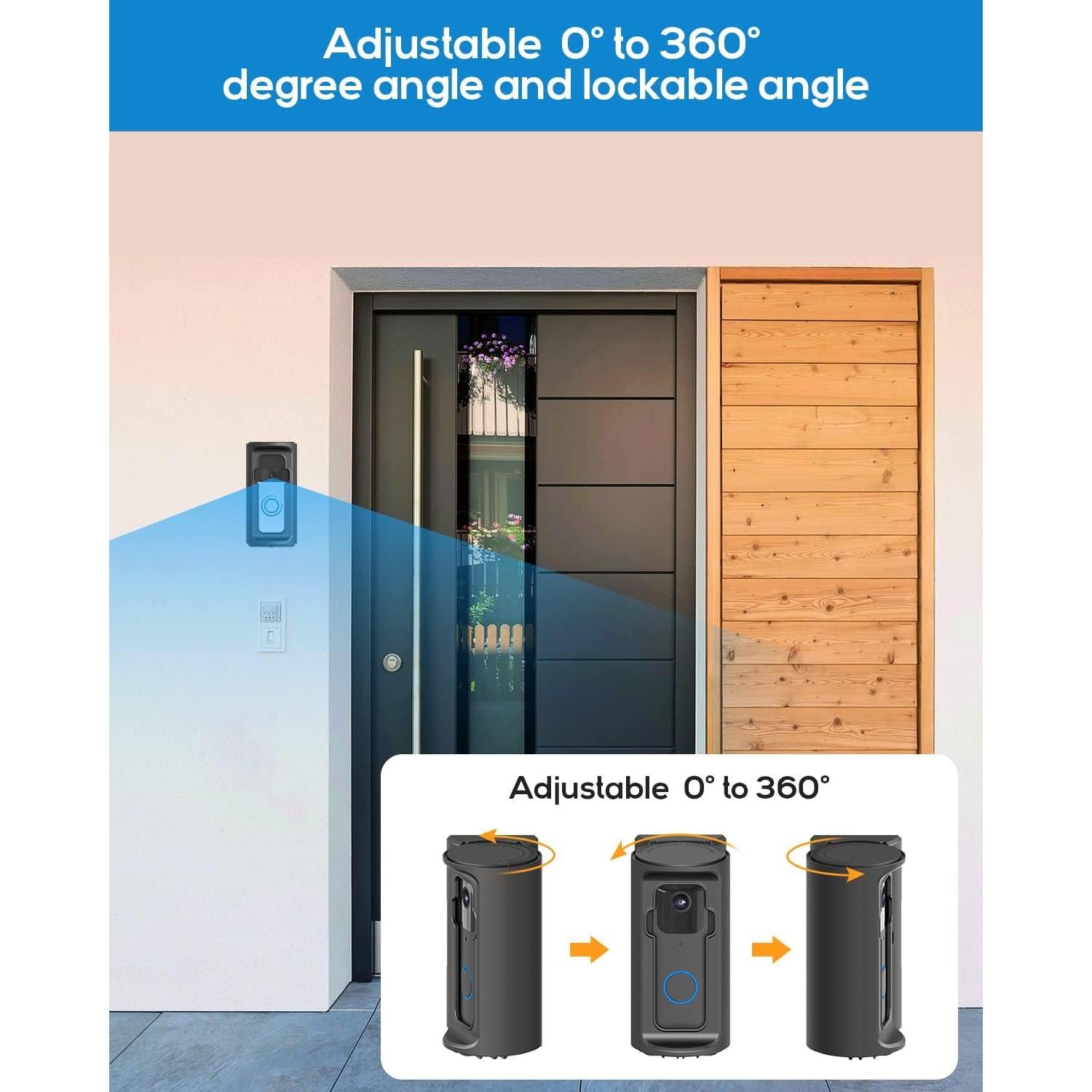 Soporte de Timbre de Video Antirrobo ZHANDEYUA Ajustable 360°