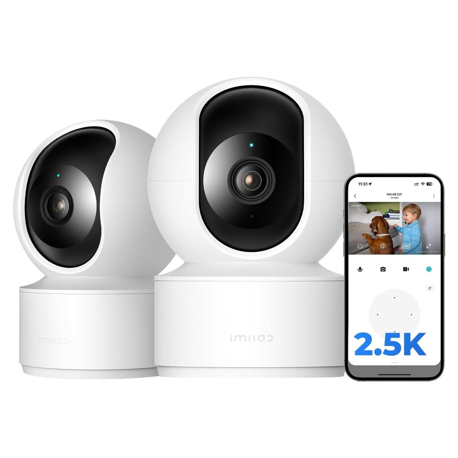 Cámara de Seguridad IMILAB C21 2.5K Paquete de 2 con WiFi