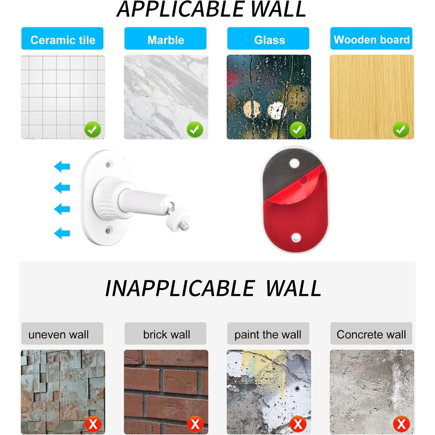 Soportes Adhesivos de Pared StartVision para Cámara Ring - 4 Piezas