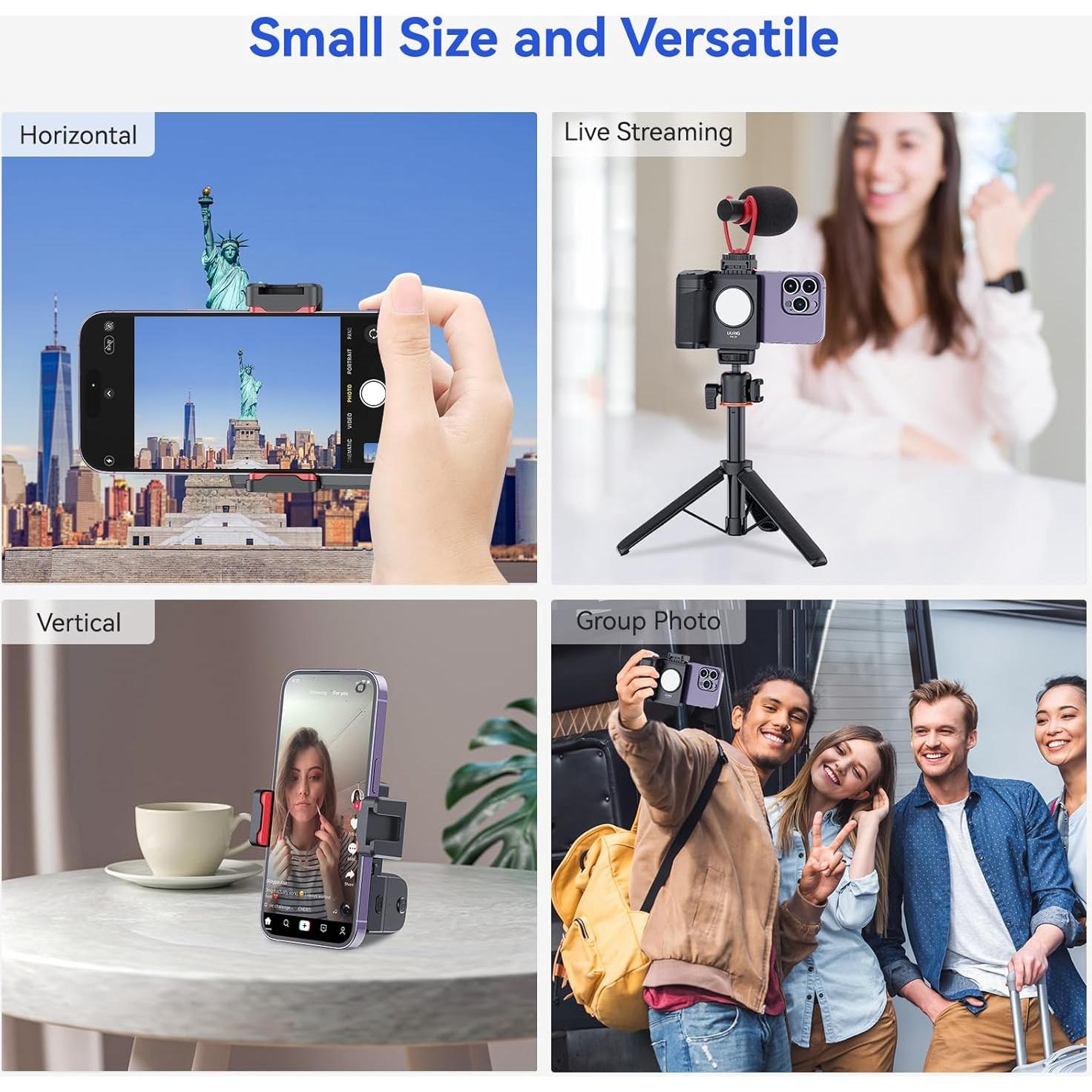 Mango de Disparador UURIG PH-14 para Smartphone con Luz Ajustable