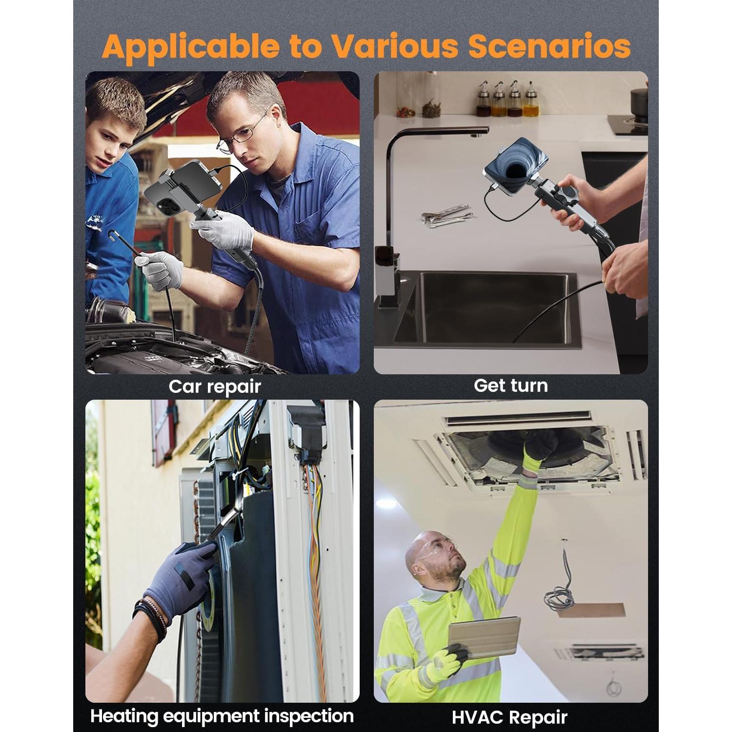 Endoscopio Articulado GOGOLUX 6.2mm IP67 1920P Inalámbrico