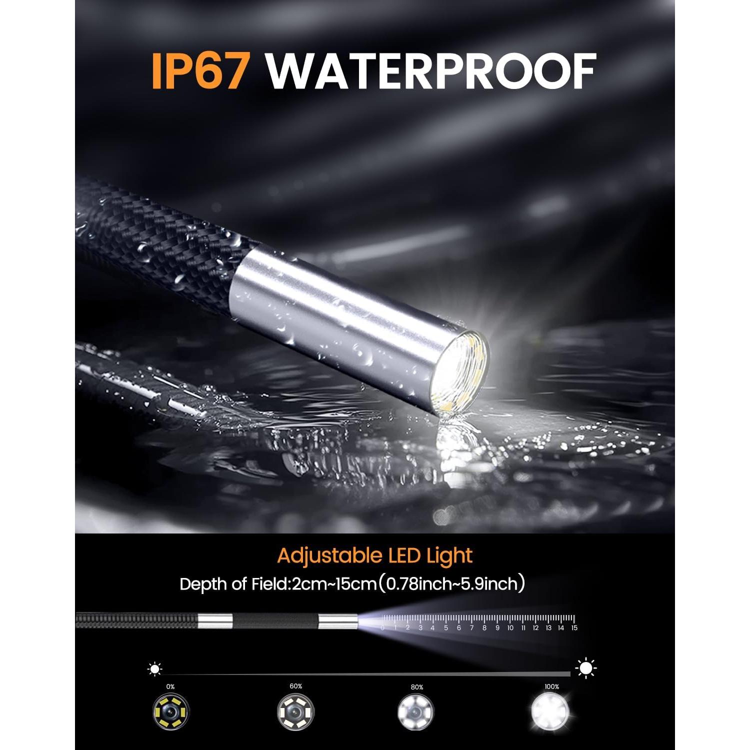 Endoscopio Articulado GOGOLUX 6.2mm IP67 1920P Inalámbrico