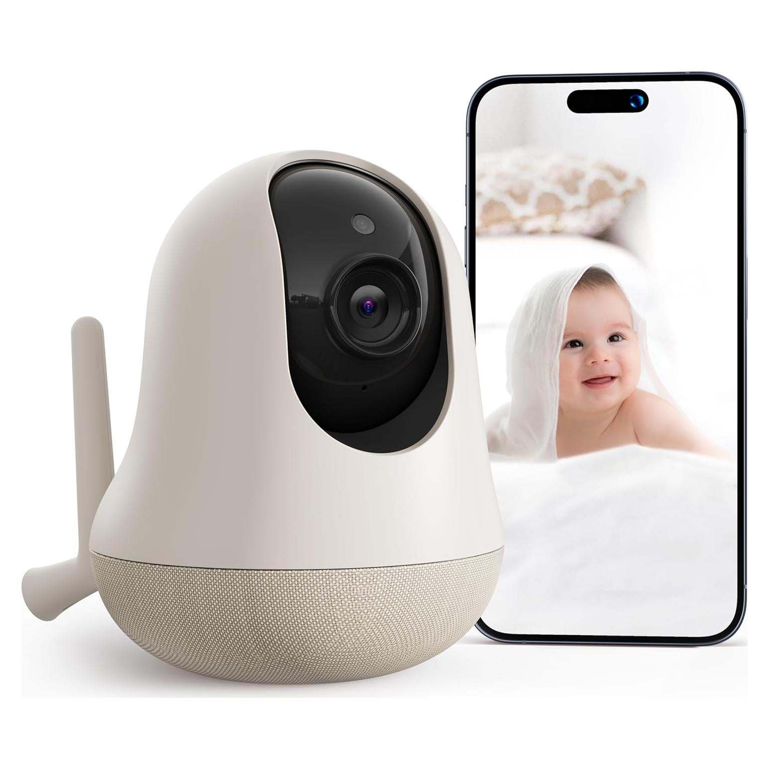 Monitor de Bebé Nooie 2K WiFi 5G con Visión Nocturna HD