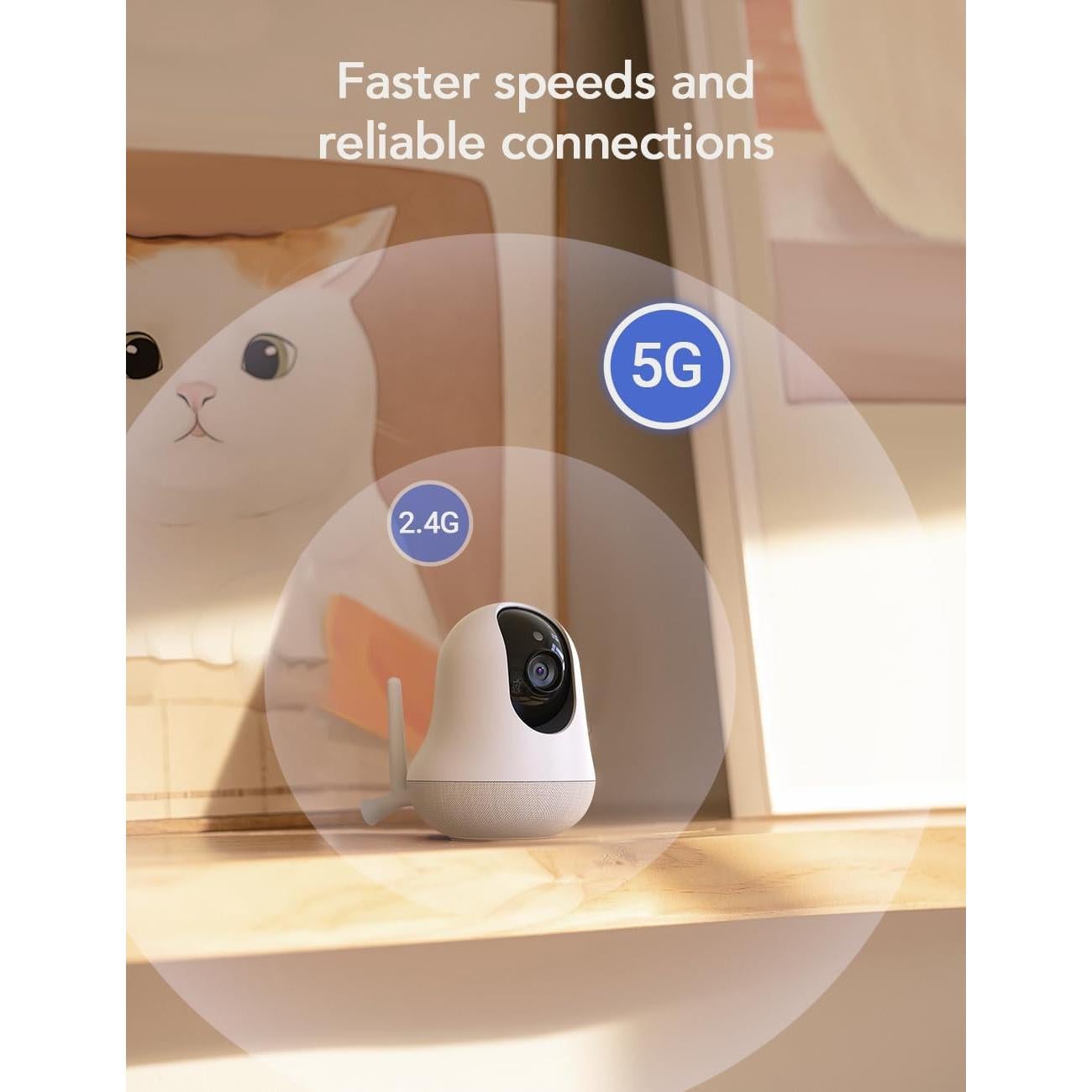 Monitor de Bebé Nooie 2K WiFi 5G con Visión Nocturna HD