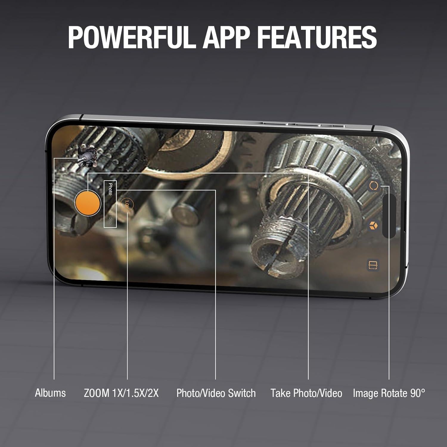 Endoscopio Doble Lente Teslong USB-C 3.05m con Luz LED