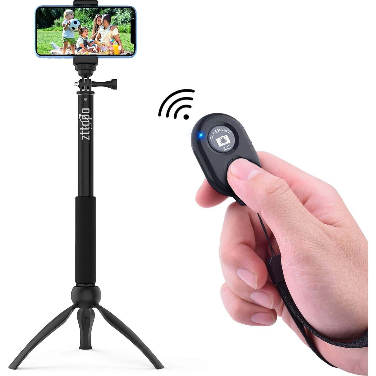 Disparador Remoto Inalámbrico Zttopo para Smartphones - Negro y Rosa