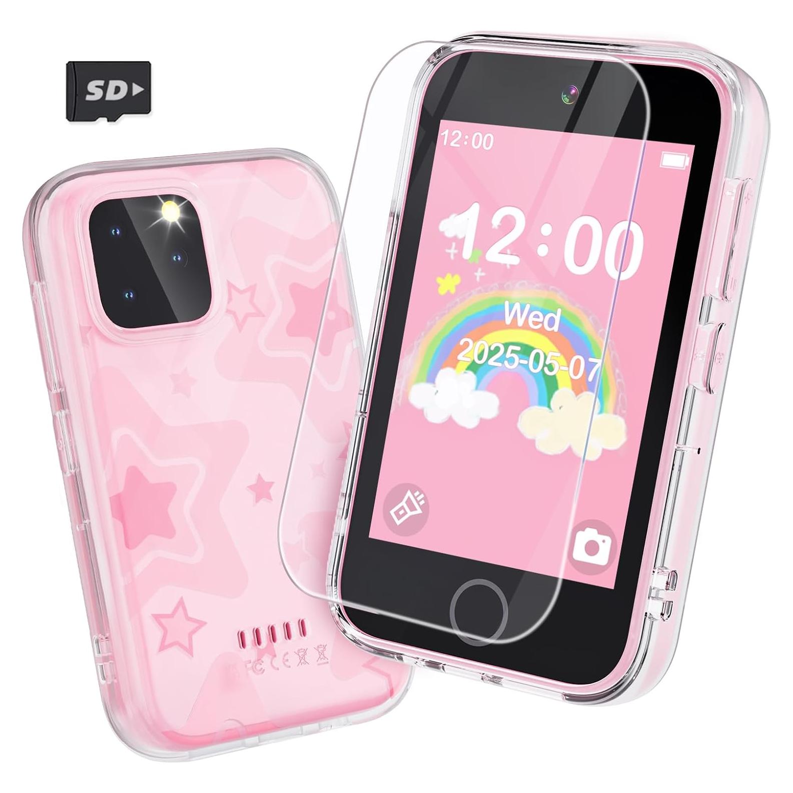 Teléfono Juguete Inteligente para Niñas Meetrye 3.5" Doble Cámara