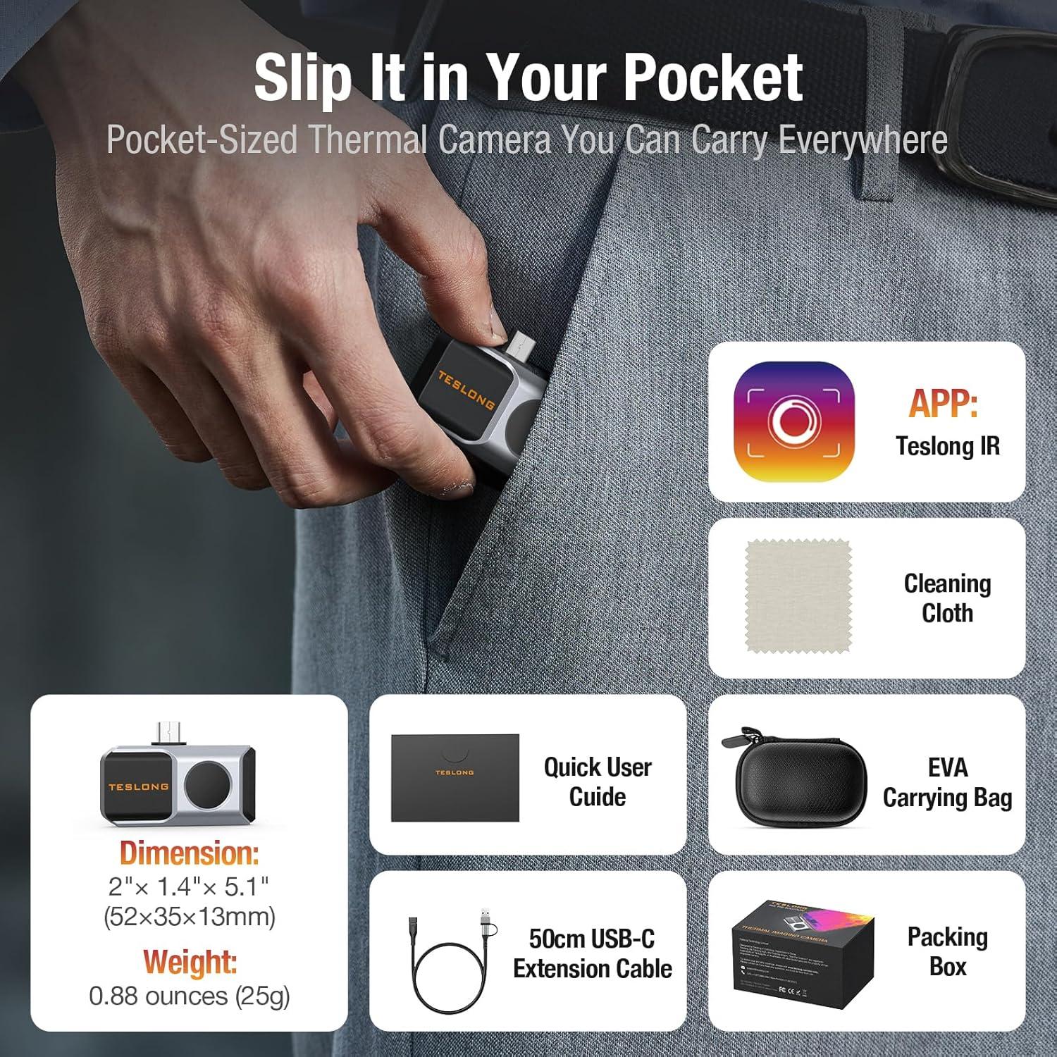 Cámara Térmica Teslong TTM160P 160x120 para Android