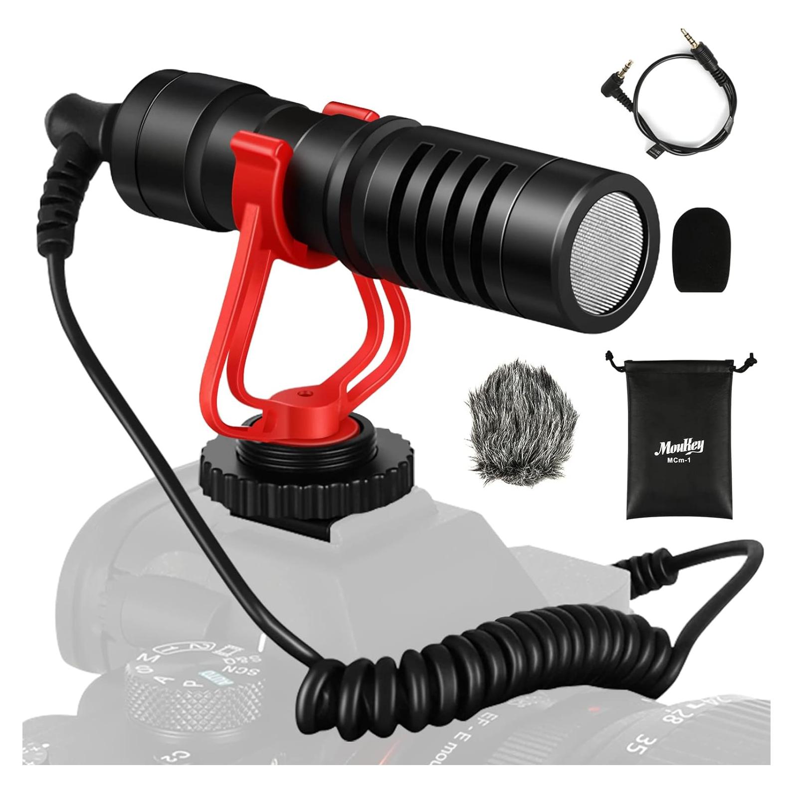 Micrófono de Video Moukey MK0069 con Montura de Choque y Paravientos