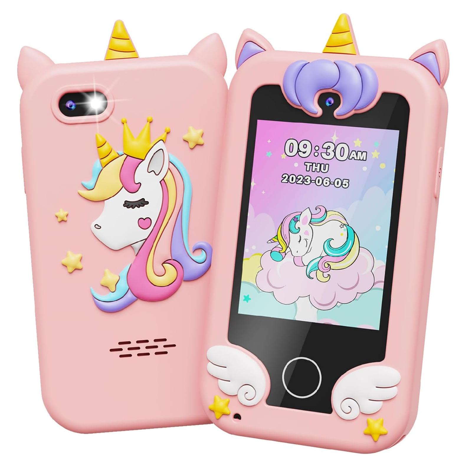 Teléfono Juguete UCIDCI Rosa con Doble Cámara y Juegos 3-7 Años