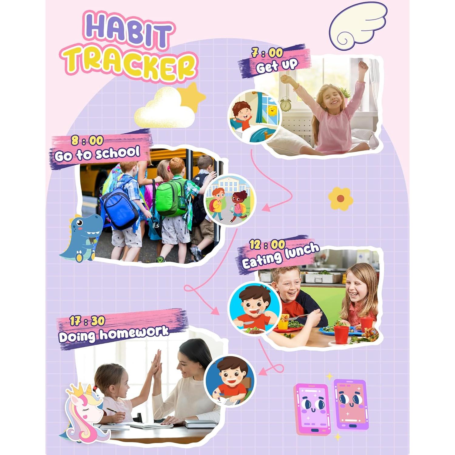 Teléfono Juguete UCIDCI Rosa con Doble Cámara y Juegos 3-7 Años