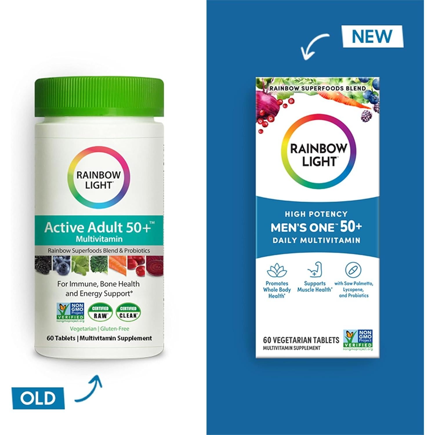 Multivitamina Arcoíris Rainbow Light 50+ 60 Tabletas Vegetariano