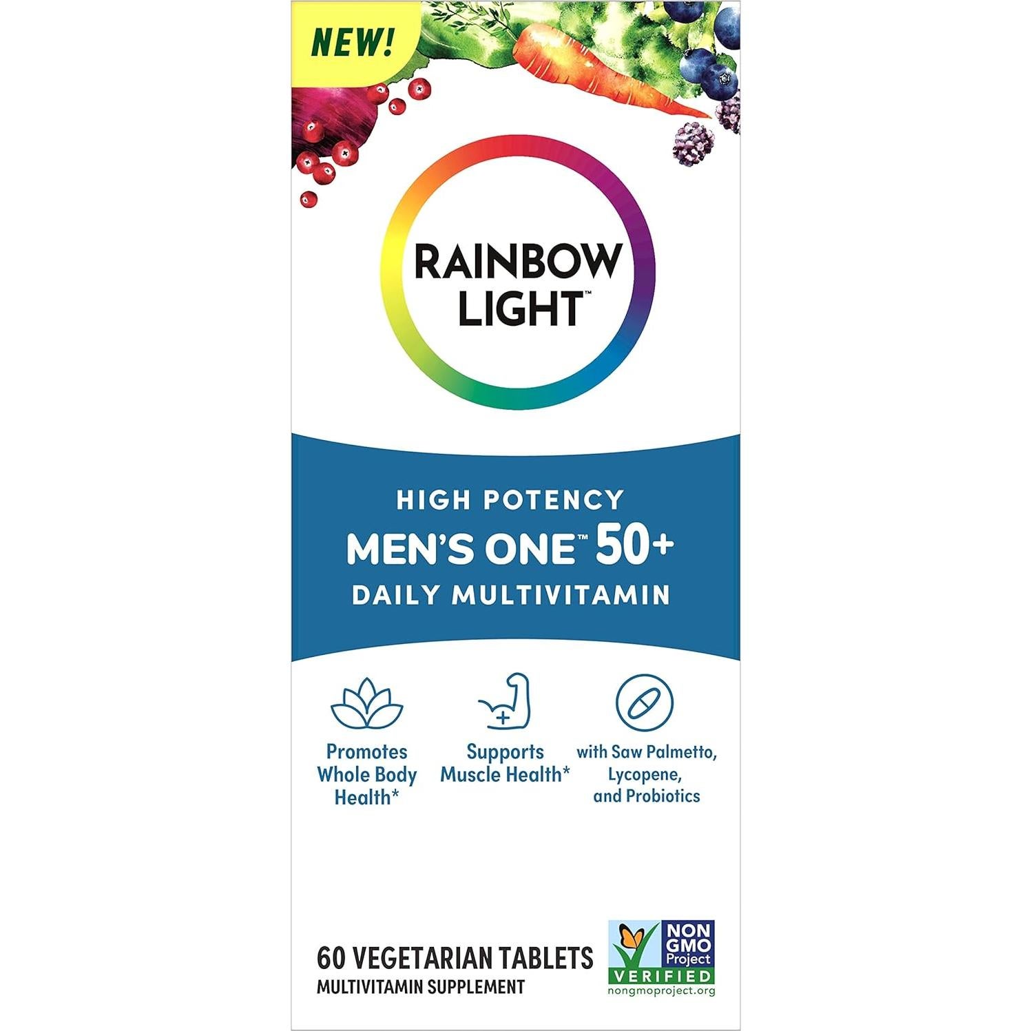Multivitamina Arcoíris Rainbow Light 50+ 60 Tabletas Vegetariano
