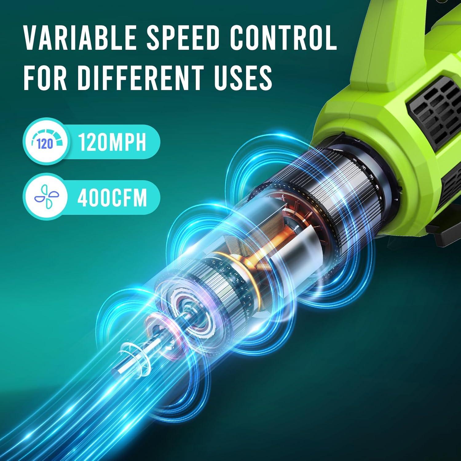 Soplador de Hojas STEELITE 21V con 2 Baterías 4.0Ah