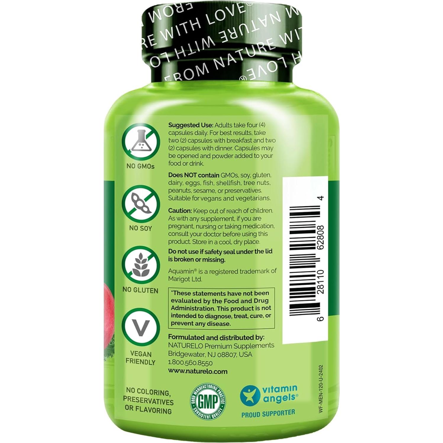 Multivitaminas para Hombres NATURELO 120 Cápsulas Vegetarianas