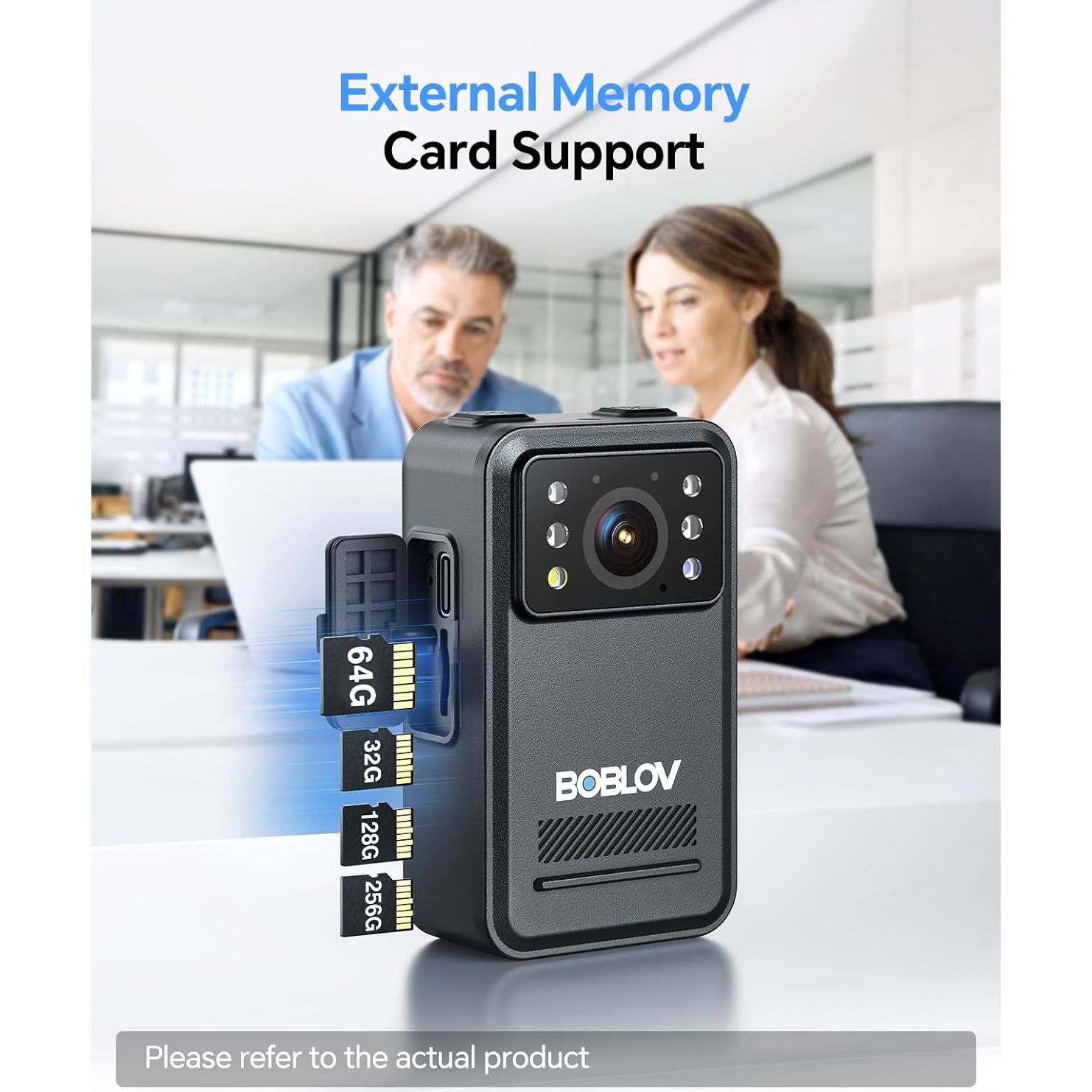 Cámara Corporal BOBLOV A28 2K con Soporte para Bicicleta 128GB