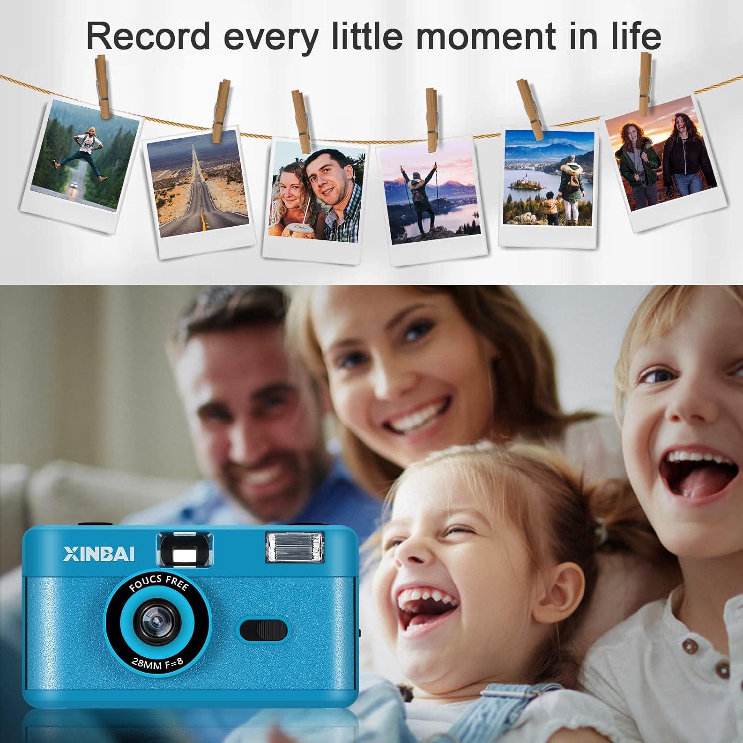 Cámara de película reutilizable XINBAI B10 35mm con flash Azul