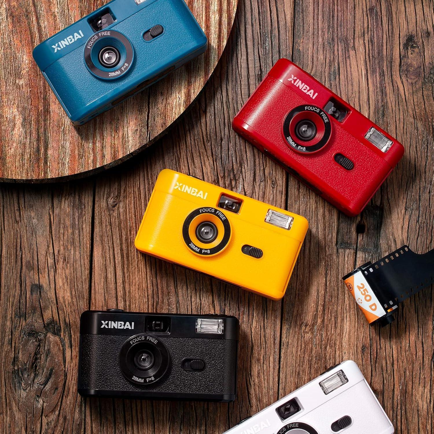 Cámara de película reutilizable XINBAI B10 35mm con flash Azul