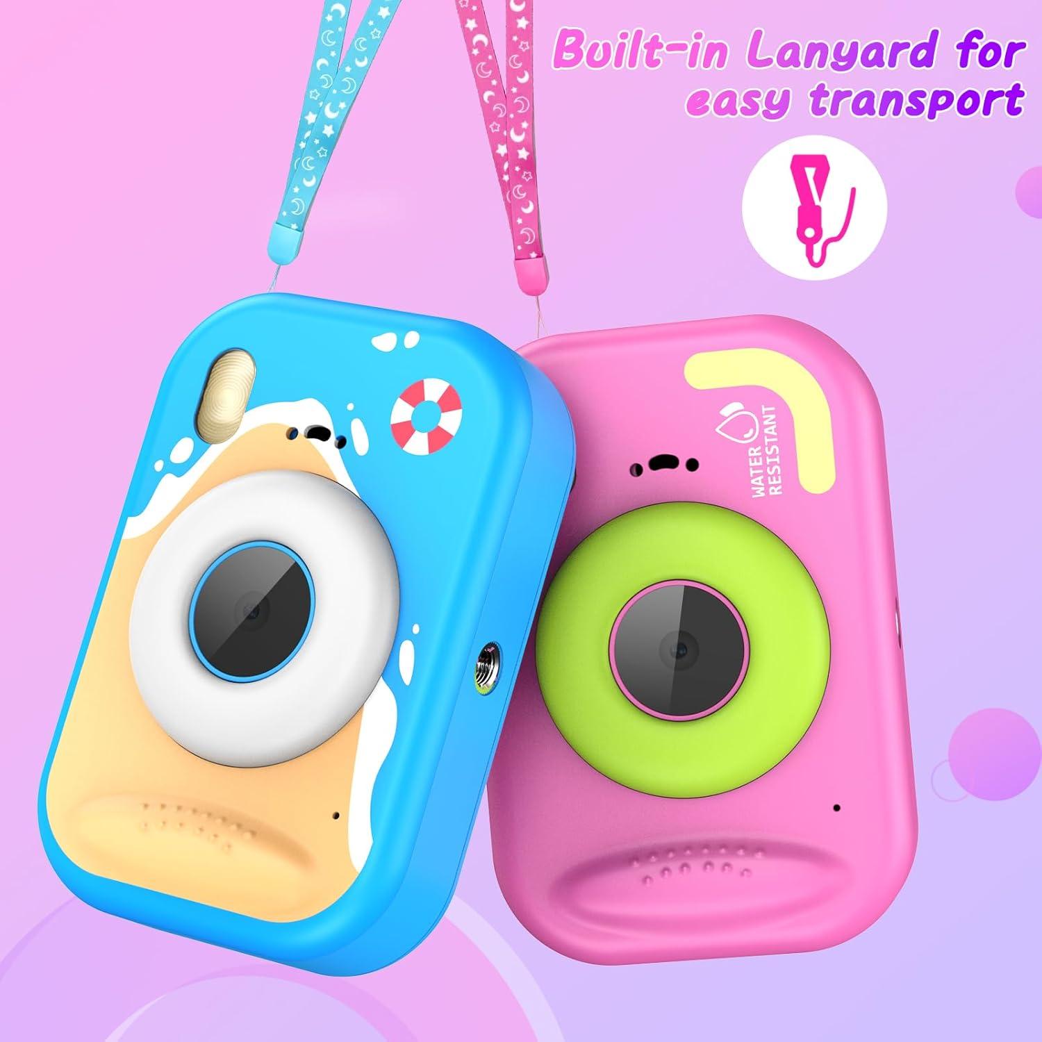 Cámara Infantil Uffylle S72 Impermeable 1080P HD Rojo Rosa