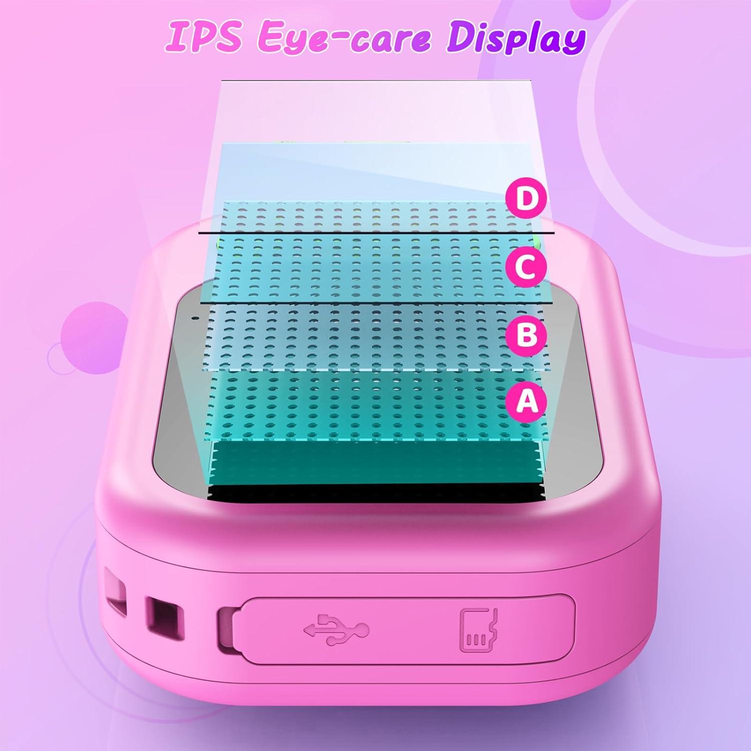 Cámara Infantil Uffylle S72 Impermeable 1080P HD Rojo Rosa