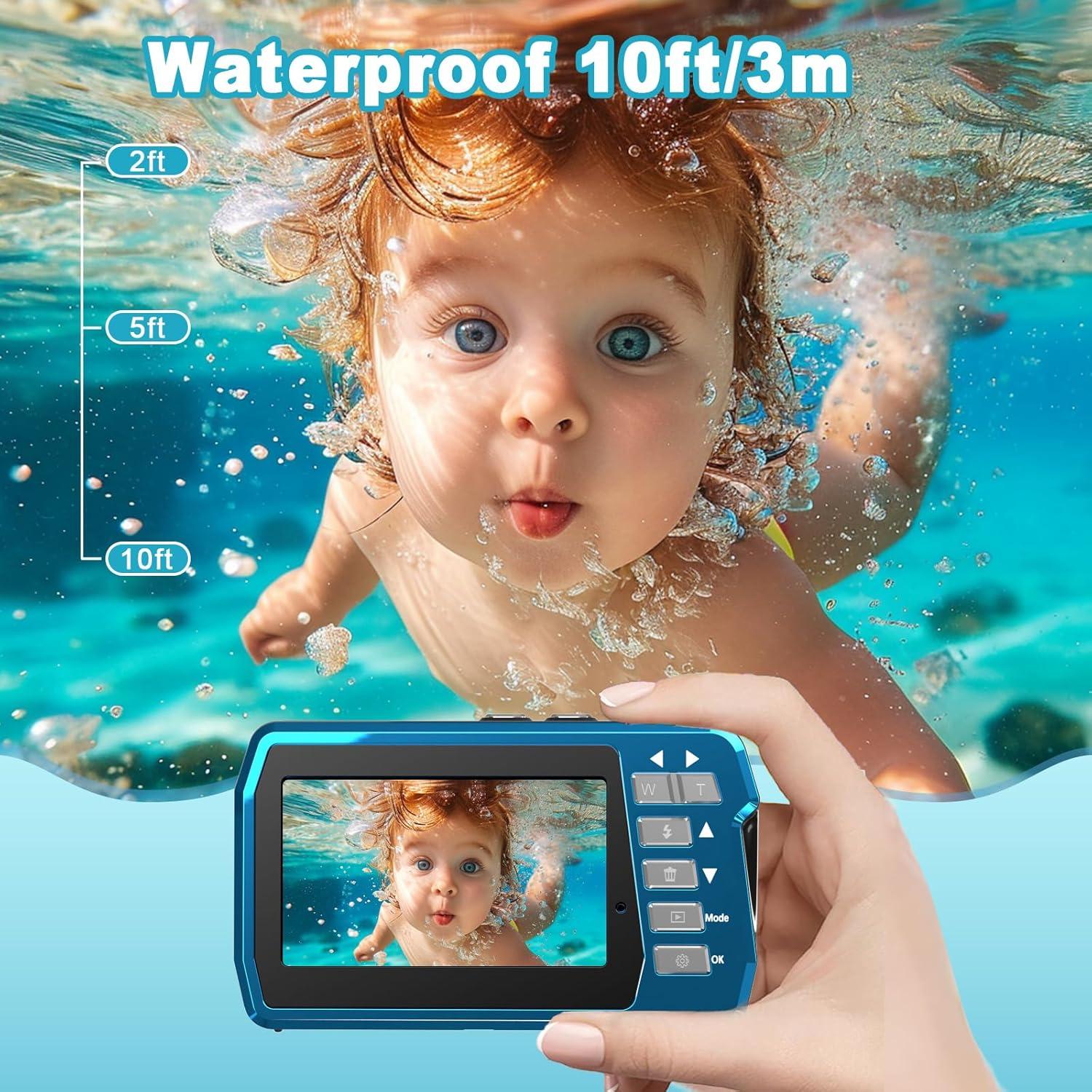 Cámara Digital Impermeable Focusify WP09AF 48MP 4K Azul