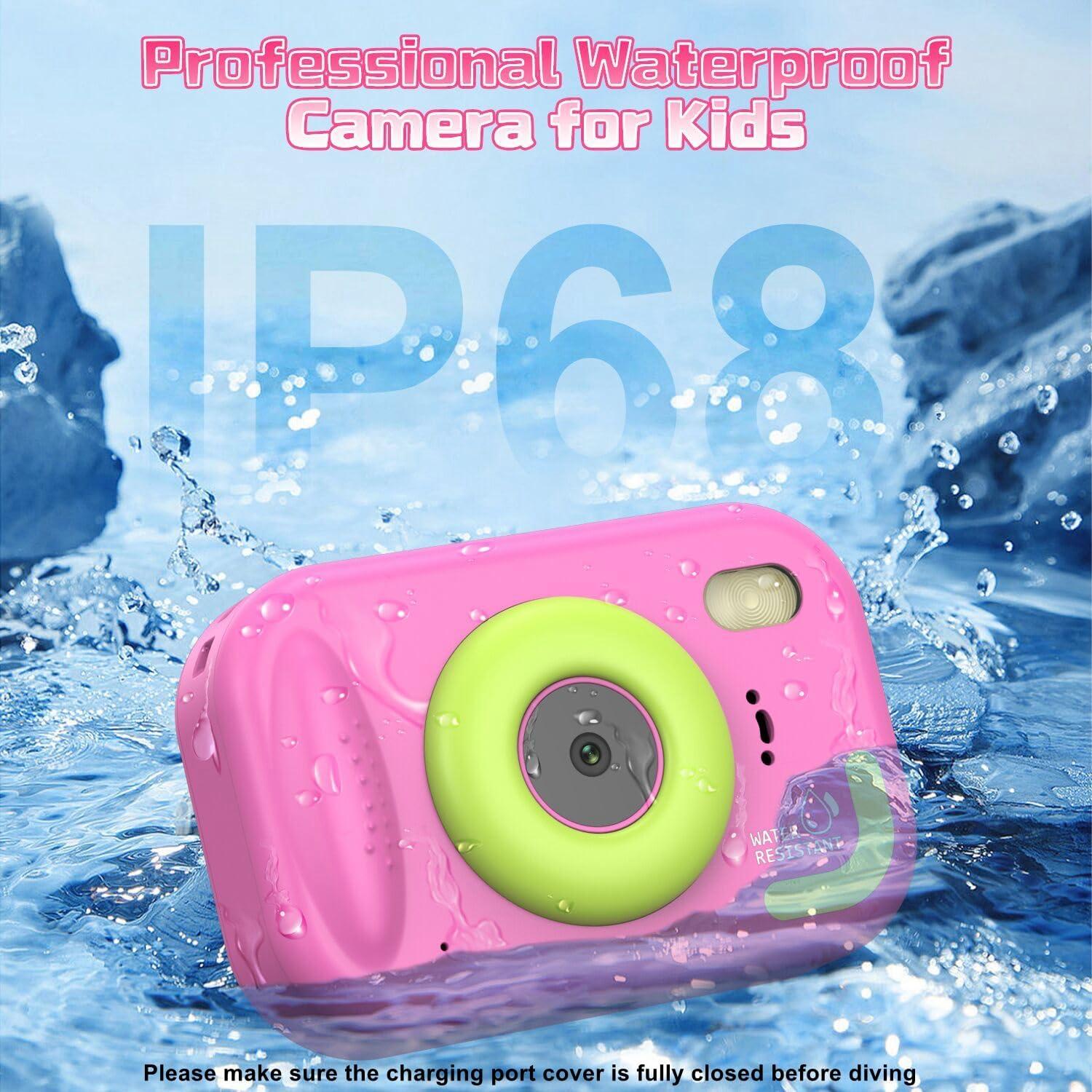 Cámara Infantil Usteetic S72 Impermeable 48MP Rosa