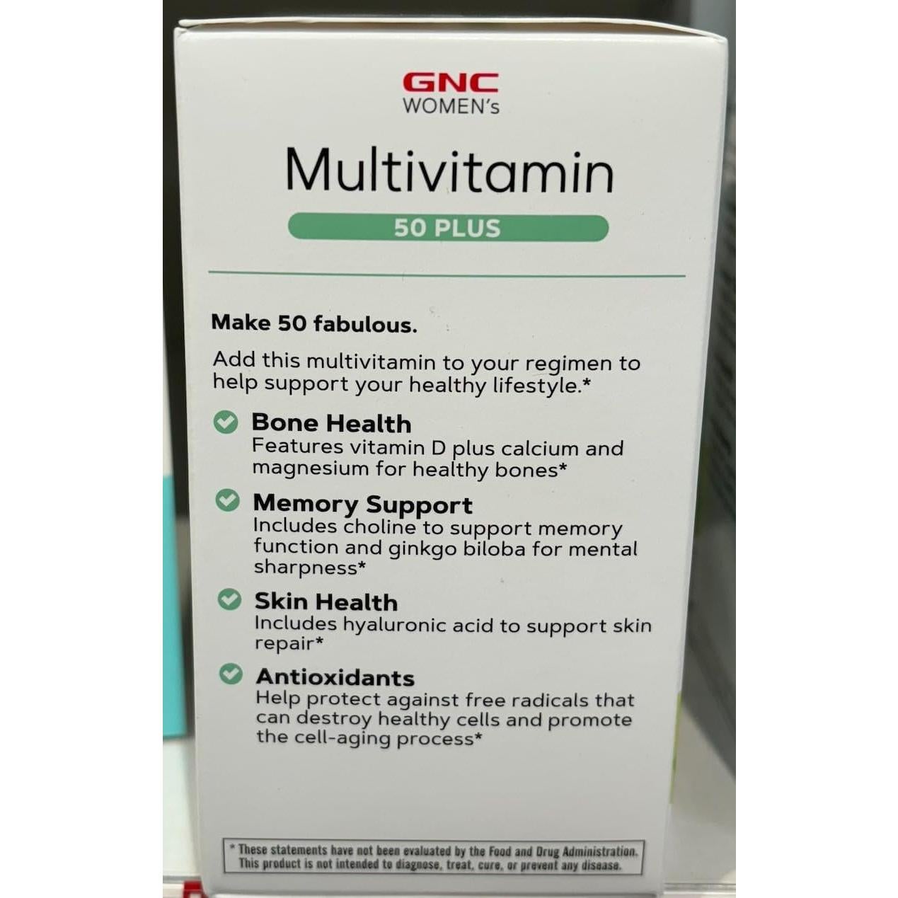 Multivitamínico GNC 50 Plus Mujeres 60 Tabletas Salud Huesos