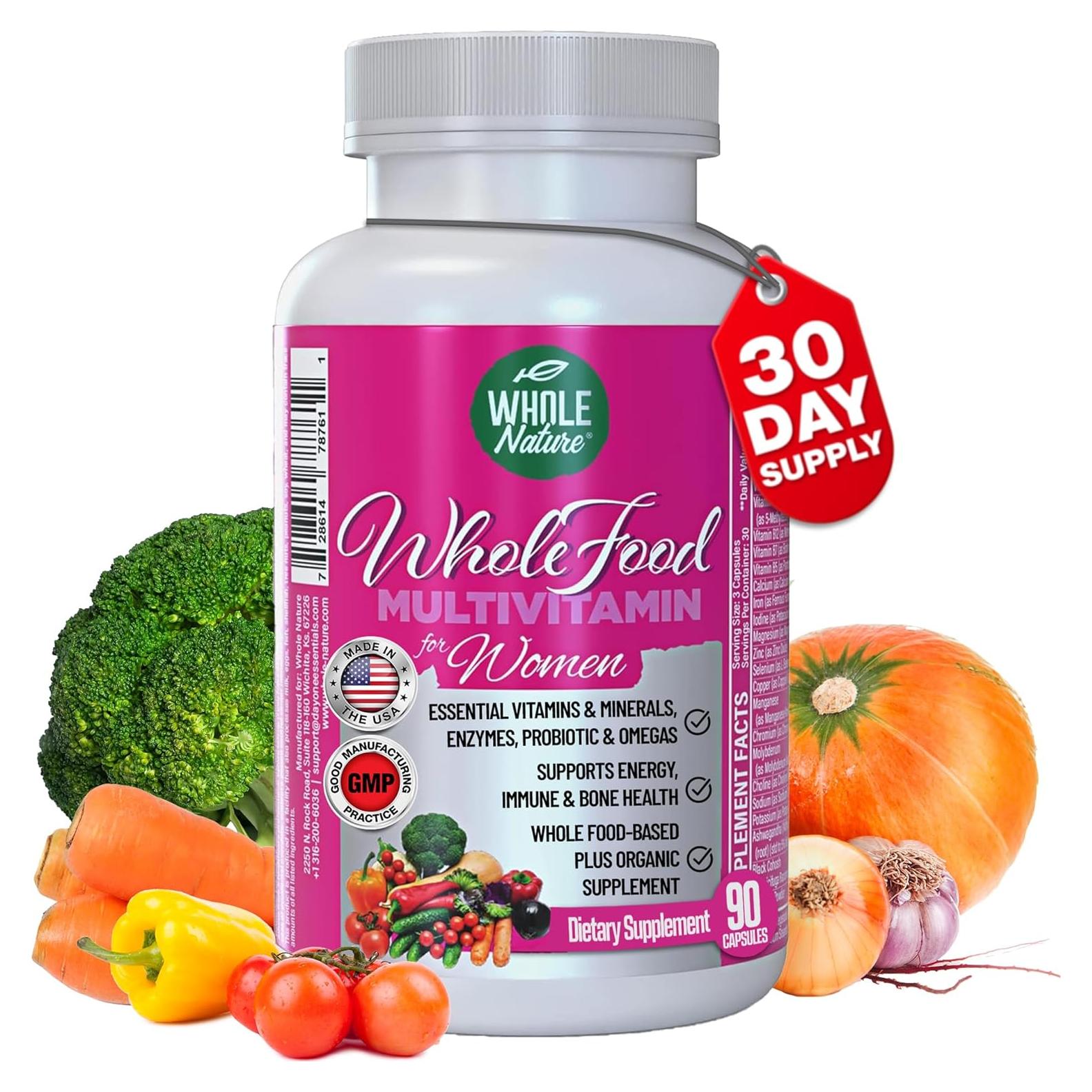 Multivitamina Vegana Whole Nature para Mujeres - 90 Cápsulas