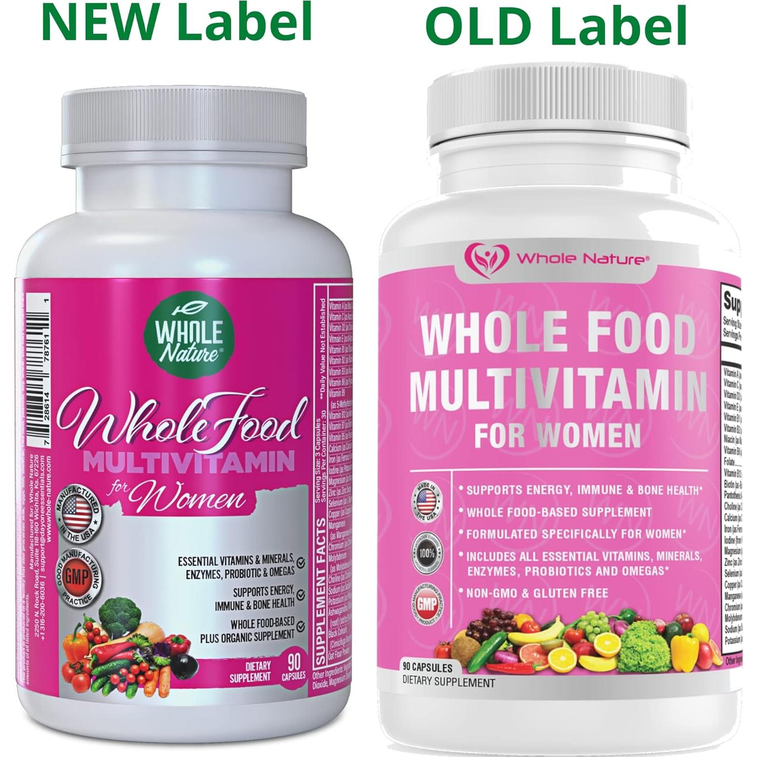 Multivitamina Vegana Whole Nature para Mujeres - 90 Cápsulas