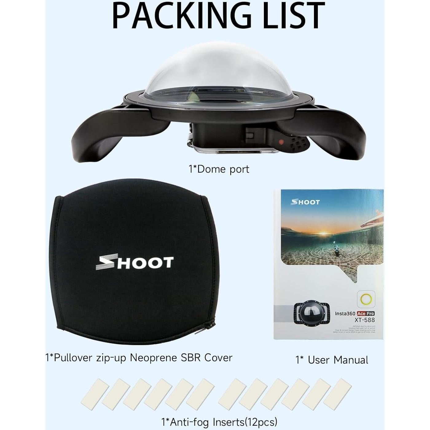 Puerto de cúpula SHOOT para cámara Insta360 Ace Pro, 30M