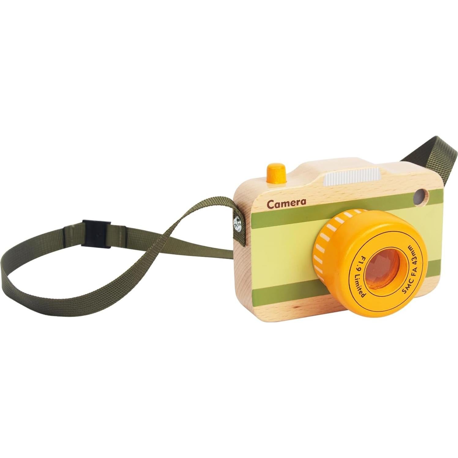 Cámara de Juguete de Madera WoodenEdu con Sonidos y Luces