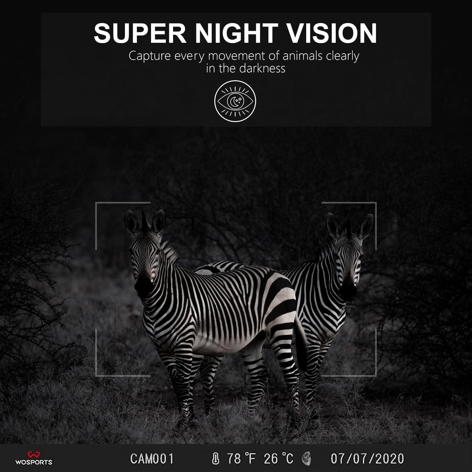 Cámara de sendero WOSPORTS 24MP 1080P IR a prueba de agua