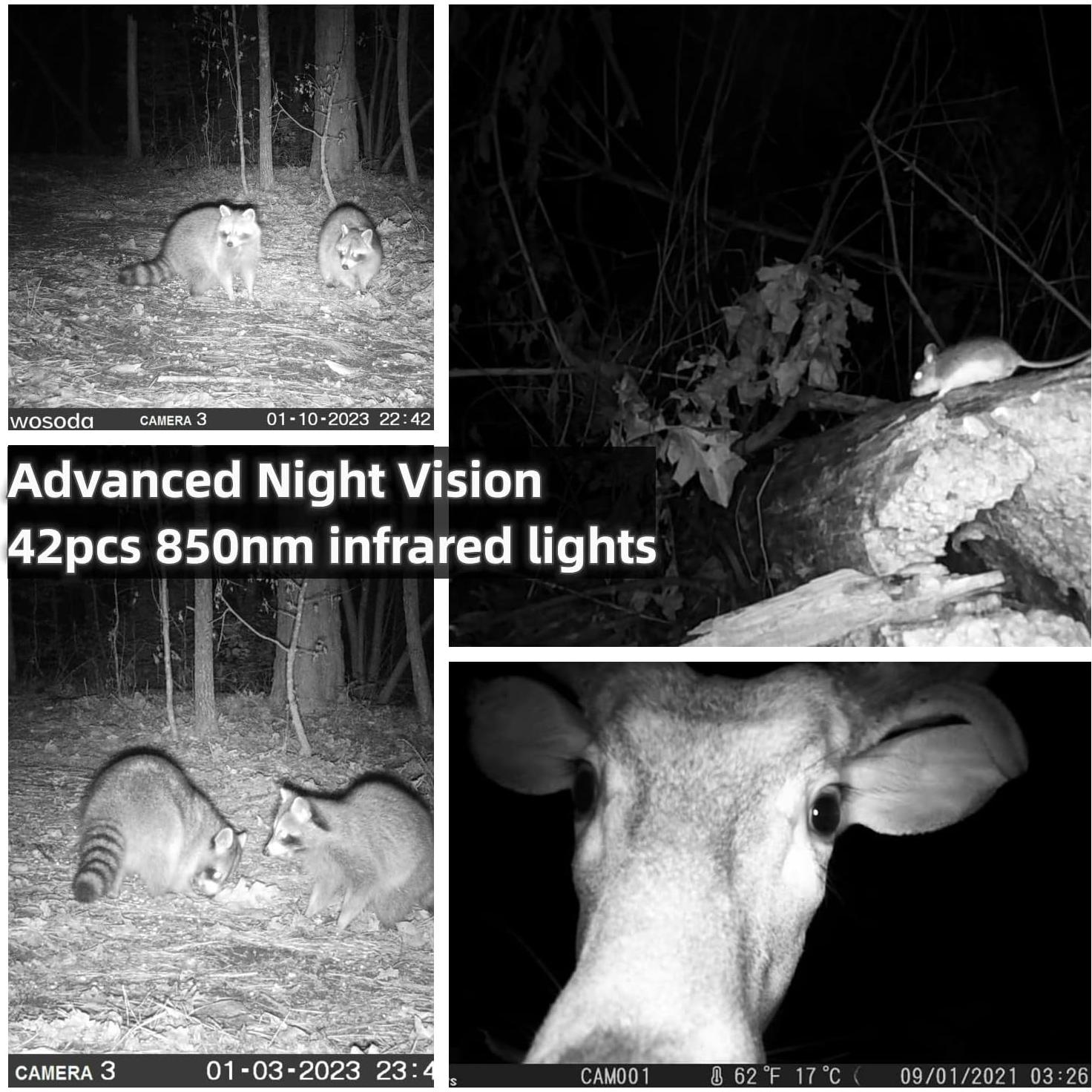 Cámaras de Sendero WOSODA 30MP HD 1080P con Visión Nocturna