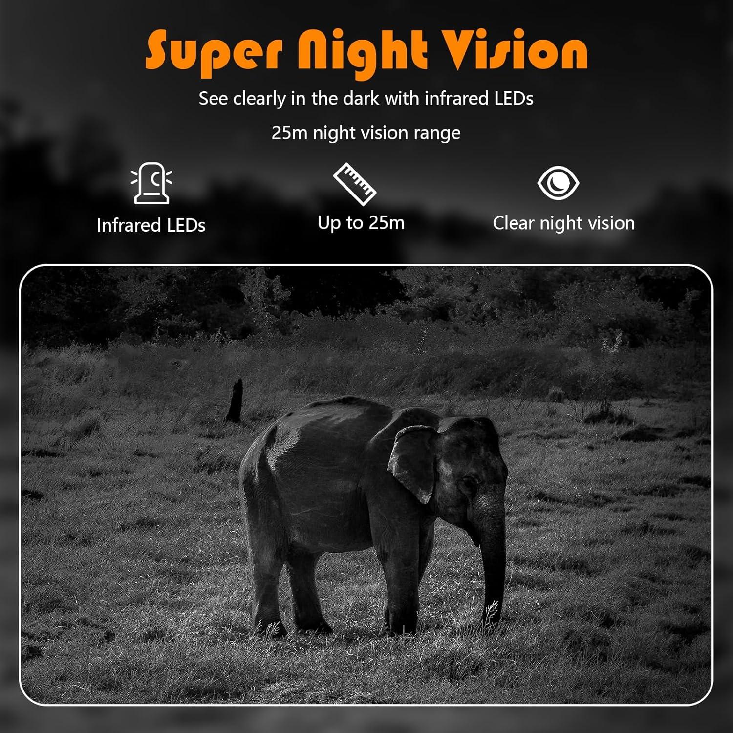 Cámara de Sendero Lantoocam 5K con Visión Nocturna y Wi-Fi