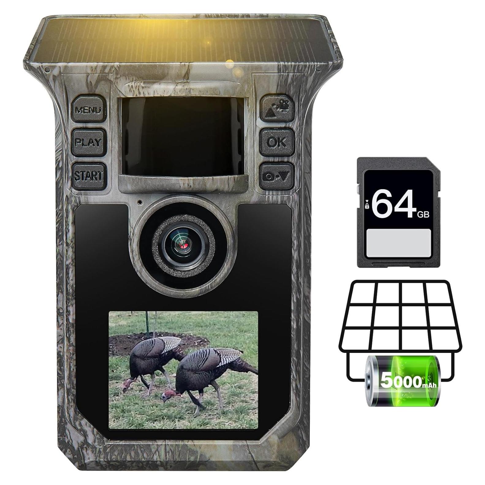 Cámara de Trail Solar Hrivcam 4K 64MP Resistente al Agua